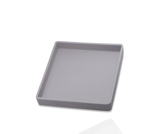Small Square Serving Tray (5.9 inch), Durable Gray Tray for Desserts & Organization, Lightweight for Coffee, Drinks, Party, Seasoning, Perfume and Display. - color: Gray - 1 Tray, size: 5.9" x 5.9" x 0.8"