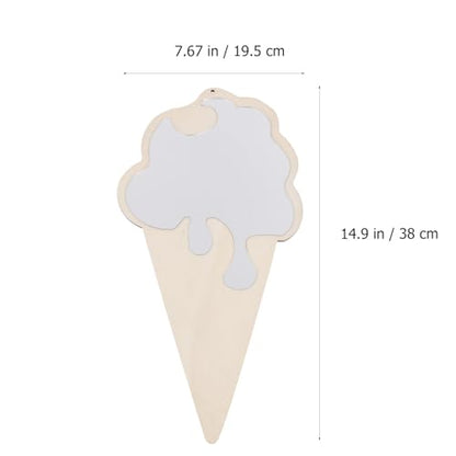 Abaodam Ice Cream Shaped Decorative Wall Mirror for Home Décor, Chic Photo Prop and Dressing Table Mirror, Small Unique Design for Living Room and Bedroom