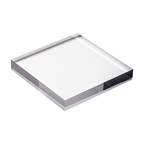 CiaoHER 1in Thickness 12in Square Acrylic Cube Display Block Clear Polished Pedestal Stand Riser Solid Base 12" x 12" x 1", 1 Pack