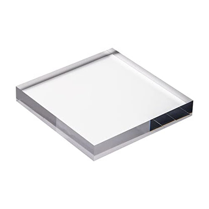 CiaoHER 1in Thickness 12in Square Acrylic Cube Display Block Clear Polished Pedestal Stand Riser Solid Base 12" x 12" x 1", 1 Pack