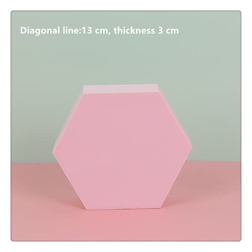 shop Pink Foam Set Photography Background Props-Jewelry Display Photoshoot Prop,Make Products Showing More Refined and Noble (Hexagonal Prism 2Pcs)