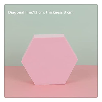 shop Pink Foam Set Photography Background Props-Jewelry Display Photoshoot Prop,Make Products Showing More Refined and Noble (Hexagonal Prism 2Pcs)
