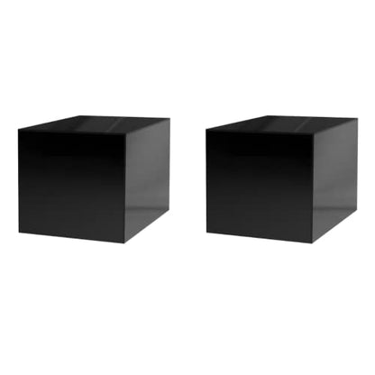 2 Pack 7 Inch Black Acrylic Display Box Versatile Square Plexiglass Retail Product Storage Bin or Merchandise Riser with One Open Side No Assembly by Marketing Holders - size: 7" x 7" x 7" Black
