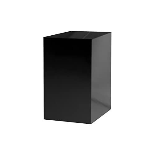 Marketing Holders Acrylic Display Riser Plinth Tall Glossy Black 5 Sided Pedestal Stand 12” x 12” x 24” Throne Platform Lucite Riser Models Memorabilia Socle TradeShows Expos - color: 12" X 12" X 24" Black