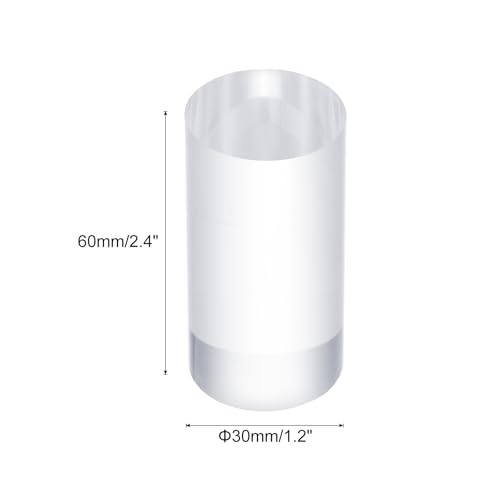 uxcell Acrylic Cylinder Display Blocks, 30 x 60 mm/1.2" x 2.4" Clear Jewelry Display Base Polished Cube Riser Stand Display Holder Base for Ring Jewelry Cosmetics Crafts - size: 30 x 60mm
