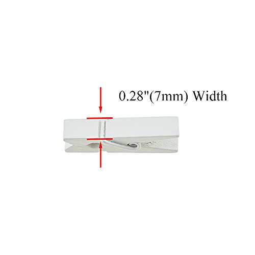 HAHIYO White Wooden Clothes Pins Clothespins Small Do NOT Fall Apart 1.38 inches Length 50 Pack Sturdy Strong Springs No Rust No Discoloration for Laundry Bathroom DIY Craft Photos Food Opened Bags - size: White 1.38 inches 50 Pack