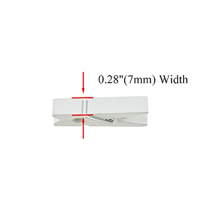 HAHIYO White Wooden Clothes Pins Clothespins Small Do NOT Fall Apart 1.38 inches Length 50 Pack Sturdy Strong Springs No Rust No Discoloration for Laundry Bathroom DIY Craft Photos Food Opened Bags - size: White 1.38 inches 50 Pack