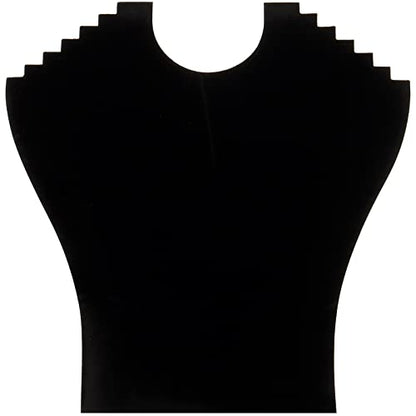 MOUYAT 10 Pack Black Necklace Display, 9.6 x 9.2 Inch Velvet Necklace Display Holder with Reinforced Bracket, Necklace Display Stands For Selling, Jewelry Organization