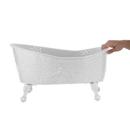 UKCOCO Newborn Photo Prop Bathtub: Baby Photography Prop for Photoshoot, White Iron Bathtub for Baby Photo Shoot, 19. 7 X 14. 2 X 11. 4 Inch