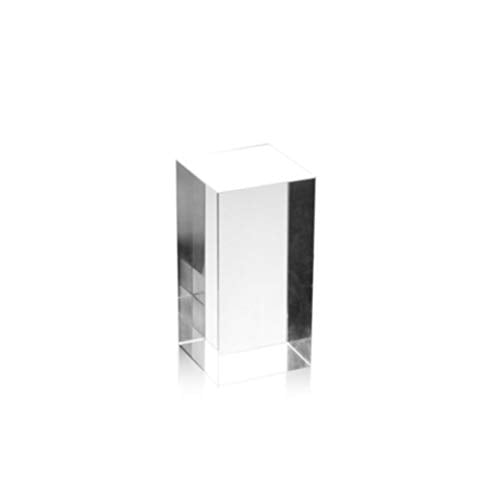 Clear Polished Acrylic Cube Display Block Jewelry Stand Ring Showcase Holder (2" x 2" x 3") - size: 2" x 2" x 3"