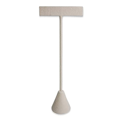 6Pcs Set Earring T Stand Display Set, Jewelry Display Stand for Showroom and Tradeshow Showcase Displays, various materials, 4 1/2 H in; 5 3/4 H in; 6 3/4 H in (Beige Suede) - color: Beige Suede