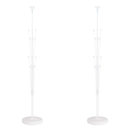 Balloon Column Stand Kit Set of 2 - Balloon Tower with Stand, Base, and Pole,Backdrop Decoration for Wedding, Baby Shower, Birthday Party, or Bachelorette Parties (No balloon) - color: Translucent