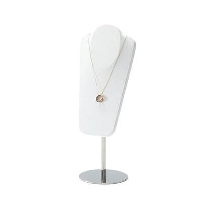 Jewelry Towers Necklace Display Rack Microfiber Jewelry Rack Window Jewelry Shelf Light Luxury Metal Jewelry Display Props Jewellery Stand Display(White) - color: White