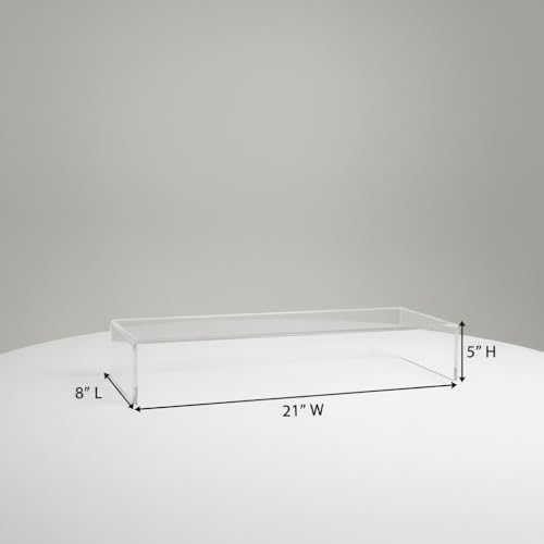 Azar 515360 Acrylic Monitor Stand Riser – Made in USA Laptop stand and Monitor Riser Acrylic Monitor Stand Riser Clear Laptop Stand for Desk Ergonomic Display Riser, Clear (21-Inch-Luxury Handcrafted) - size: 21-Inch