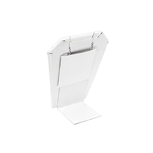 MOOCA 11 Pcs Jewelry Display Set, Necklace Display Bust, Earring Organizer, Ring Holder Stand for Showcase and Store, Premium White Faux Leather - color: Style 2, White Faux Leather,11 Pieces