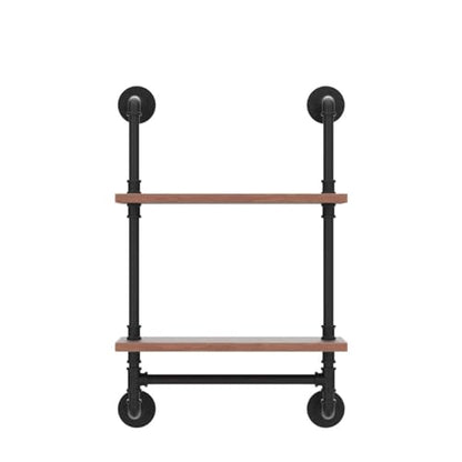 ROGMARS Industrial Pipe Shelf Floating Shelves Bathroom Pipe Shelving Farmhouse Bathroom Shelves with Towel Bar Towel Rack Over Toilet Industrial Shelf Rustic Wall Wood Shelves 19.7 Inch - color: Rustic Brown, size: 20 Inch 2 Tier