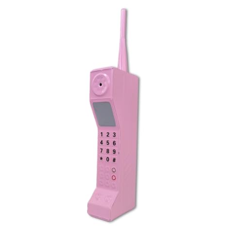 Diydeg Retro Mobile Phone, 80S 90S Old Fashioned Portable Brick Cell Phone Ornament, Iron Simulation Photographic Props Vintage Cellular Phone Model for Party Decorations Home Stage - color: Pink