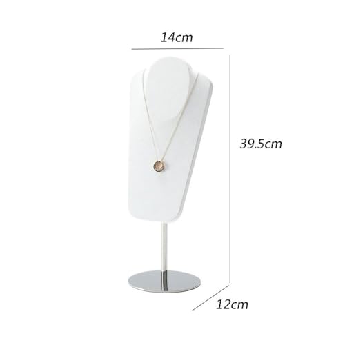 Necklace Display Luxury Metal Necklace Display Rack, Microfiber Jewelry Shelf for Stylish Props(Green) - color: Green