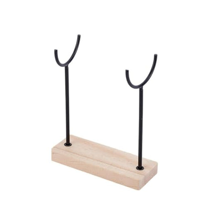 AHANDMAKER Crystal Stone Holder Display Stand Jewelry Organizer Stand with Wooden Base Detachable Jewelry Wrap Watch Organizer Holder for Necklaces Rings Bracelets Keychains Storage
