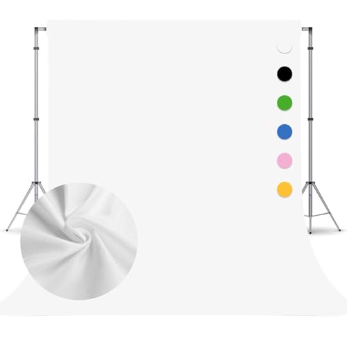 White Photography Backdrop for Photoshoot,Photo Backdrop Curtain,Perfect White Background for Party Portrait Photoshoots Video Studio 8FTx10FT - color: White, size: 8x10 FT