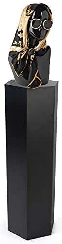 Displays2go 6-Sided Retail Pedestal Stand, Laminate, 36-inch Tall - Black (SMHEXPD36BLK) - size: 36"H