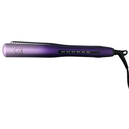 CAJ Beauty Flip & Bend Style Iron in Violet Ombre, Thermatru Technology, 1" Titanium Floating Teeth Comb, Automatic Shut-Off, Color-Coded LED Lights for Easy Temperature Indication - color: Violet Ombre