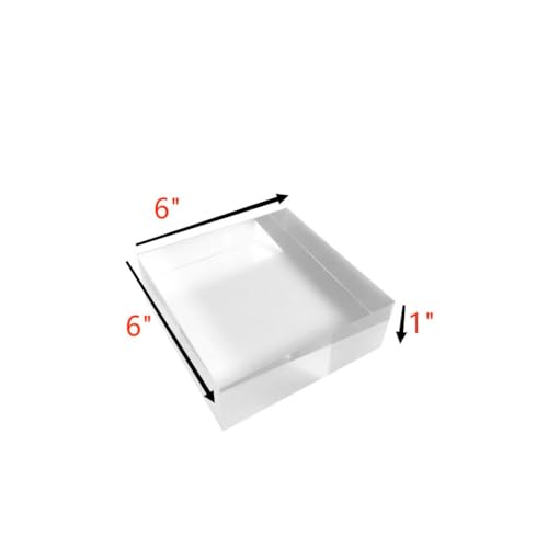 1X6X6 Clear Polished Acrylic Cube Acrylic Square Display Block Acrylic Jewelry Display Stand Ring Showcase Display Holder - size: 1"x6"x6"