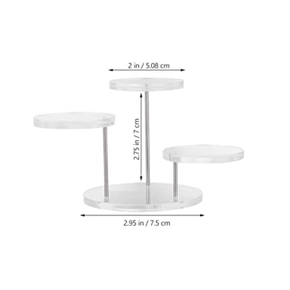 ULTECHNOVO Acrylic Display Stand 3X3 Inch Clear Riser for Home & Retail Showcase Compact Multi-Layer Display Shelf for Rings Necklaces Bracelets Watches