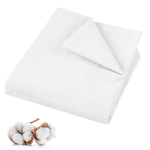 PEASUG 100% Cotton Muslin Fabric,59 inch x 2 Yards Bleached Muslin Fabric by The Yard, Medium Weight Draping Fabrics Suitable for Sewing Embroidery, Garments, Crafts Material-White - color: Bleached, size: 2 Yards