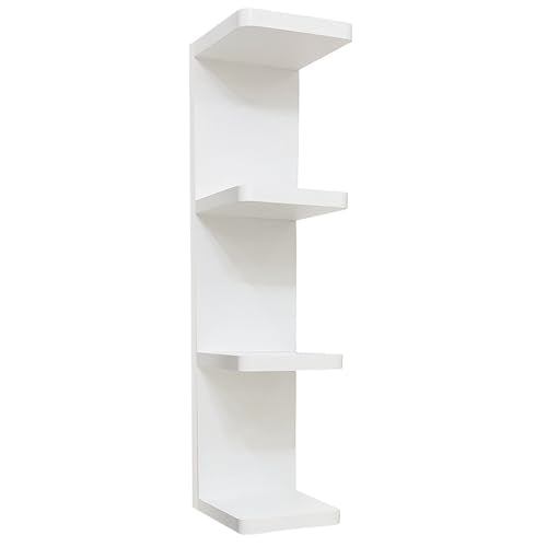 LitaEther Modern Lack Wall Shelf -Round Edge (White, 4 Tier) - color: White, size: 4 Tier