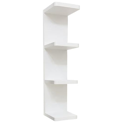 LitaEther Modern Lack Wall Shelf -Round Edge (White, 4 Tier) - color: White, size: 4 Tier