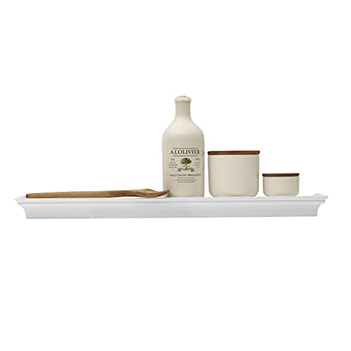 MELANNCO Arlington Floating Wall Shelves for Bedroom, Living Room, Nursery, Set of 2, 24-Inch, White - color: White, size: Set of 2 (24 Inch), style: Arlington