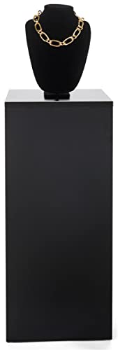 Displays2go 30" Tall Display Pedestal Stand, Black Square Pedestal for Art, Sculpture & Product Display with 12.5" Top (WDCUBEBLK2) - color: Black, size: 30"H