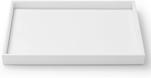 PU Leather Jewelry Tray Necklace Bracelet Holder Stackable Jewelry Drawer Organizer Tray for Necklace Bracelets Watches Earring Ring Storage Display (White) - color: White, size: 1 Grid