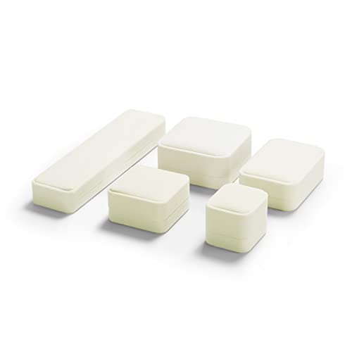 Oirlv Velvet Earring Gift Box Wedding Valentine's Day White Earrings Stud Case - style: Earring Box