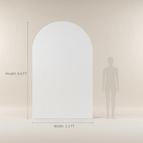 Double Sided 6.6FT White Arch Backdrop Cover Spandex Fitted Stretchy Arch Covers for Wedding Birthday Party Bridal Baby Shower Ceremony - color: White, size: 6.6FT