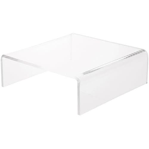 Plymor Clear Acrylic Short Square Display Riser, 2" H x 6" W x 6" D (1/8" thick), Pack of 2 - size: 2" x 6" x 6"