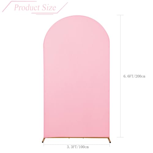 bricia Wedding Arch Backdrop Stand Cover, 6.6FT Double Sided Stretchy Arch Cover Fitted Wedding Birthday Party Banquet Decoration (Pink 79.2''Lx39.6''W) - color: Pink, size: 6.6FT