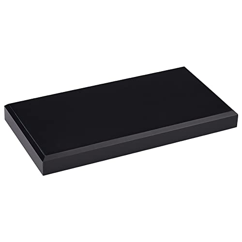 FINGERINSPIRE Acrylic Beveled Display Base 6"x 3"x 0.5"(LxWxH) Black Rectangular Jewelry Display Stand Solid Display Holder for Home Decor Showing Photography Props - color: Black Beveled Rectangular