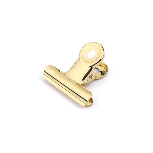 Coideal Small Gold Bull Hinge Clips, 30 Pcs Tiny Metal Binder Paper Clips for Tags Bags, Pictures Photos, Wire Grid Wall Decor, Office and Home Kitchen (Light Gold, 22mm) - color: Light Gold
