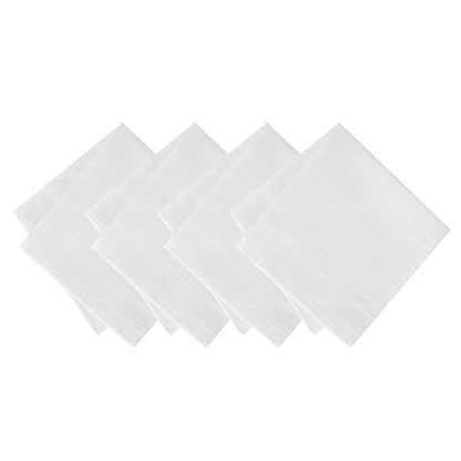 Elrene Home Fashions Continental Solid Texture Water and Stain Resistant Fabric Dining Napkins, Set of 4, 17"x17", White - color: White, size: 17" x 17" (Set of 4)