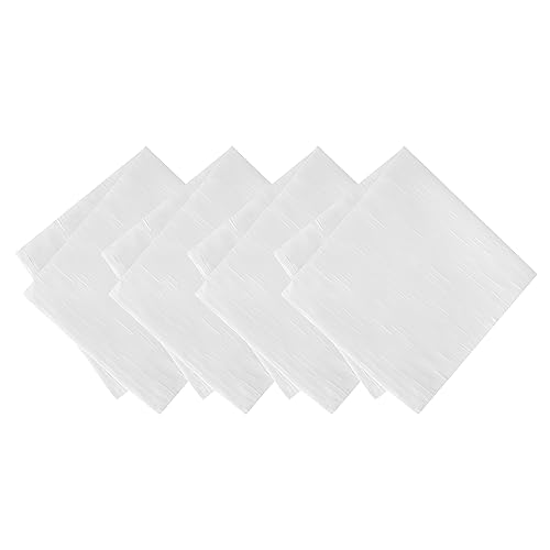 Elrene Home Fashions Continental Solid Texture Water and Stain Resistant Fabric Dining Napkins, Set of 4, 17"x17", White - color: White, size: 17" x 17" (Set of 4)