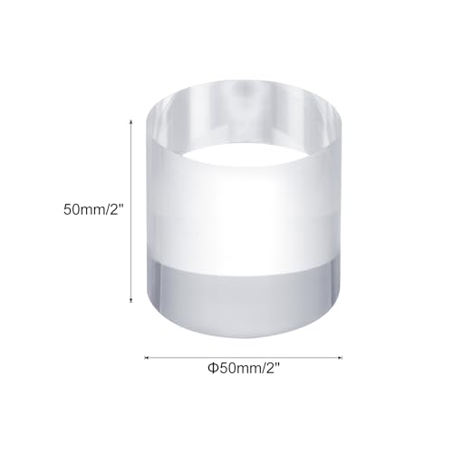 uxcell Acrylic Cylinder Display Blocks, 50 x 50 mm/2" x 2" Clear Jewelry Display Base Polished Cube Riser Stand Display Holder Base for Ring Bracelet Cosmetics Crafts - size: 50 x 50mm