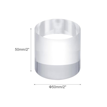 uxcell Acrylic Cylinder Display Blocks, 50 x 50 mm/2" x 2" Clear Jewelry Display Base Polished Cube Riser Stand Display Holder Base for Ring Bracelet Cosmetics Crafts - size: 50 x 50mm