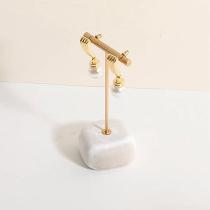Velvet Earring T Bar Stand Jewelry Display, Earring Display Holder for Selling, Jewelry Storage Organizer【Beige】 - color: Beige