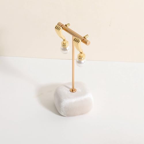 Velvet Earring T Bar Stand Jewelry Display, Earring Display Holder for Selling, Jewelry Storage Organizer【Beige】 - color: Beige