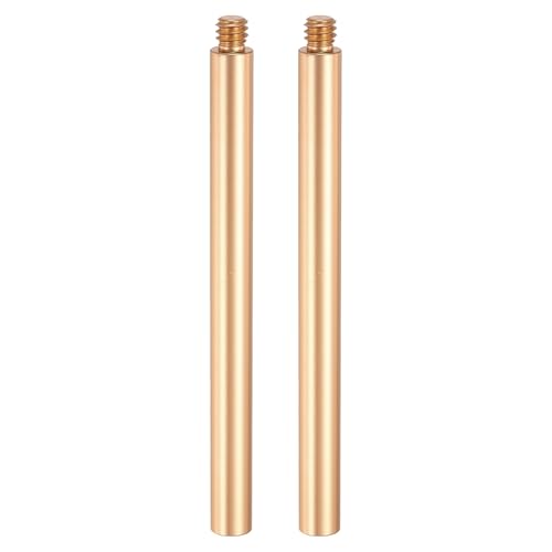 PATIKIL 4" Metal Extension Rod, 2 Pcs 1/4"-20 Female to Male Thread 0.31" Aluminum Alloy Lightweight Stabilizer Accessory Mount Tripod Extender Tube for Tripod DSLR Action Cameras, Gold - color: Gold, size: 1/4"-20, 4" Length, 0.31" Rod