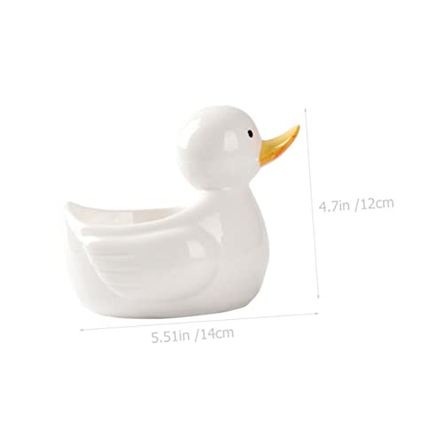 DECHOUS Cute Duck Shape Ceramic Food Bowl for Cartoon Animal Design Food Grade Safe Material Easy to Clean for Home Decor and Meals Unique Photo Prop Accent