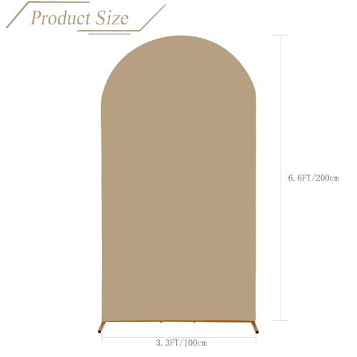 bricia Wedding Arch Backdrop Stand Cover, 6.6FT Double Sided Stretchy Arch Cover Fitted Wedding Birthday Party Banquet Decoration (Champagne 79.2''Lx39.6''W) - color: Champagne, size: 6.6FT