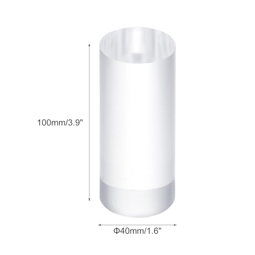 uxcell Acrylic Cylinder Display Blocks, 40 x 100 mm/1.6" x 3.9" Clear Jewelry Display Base Polished Cube Riser Stand Display Holder Base for Ring Bracelet Jewelry Cosmetics Crafts - size: 40 x 100mm